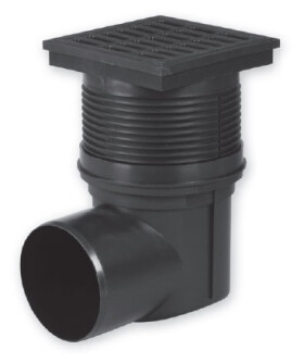 MIDAS Kanalizační vpusť - boční D110, suchá protizápachová klapka, plastová mřížka 150x150 mm p319