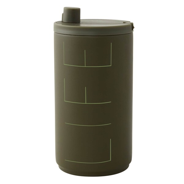 DESIGN LETTERS Termo hrnek Life Olive Green 350 ml, zelená barva, kov