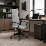 Kancelářská židle, houpací mechanismus, šedá látka, KA-W3109 GREY