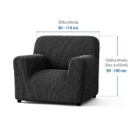 Bielastické potahy COSTINA antracit křeslo (š. 60 - 110 cm)