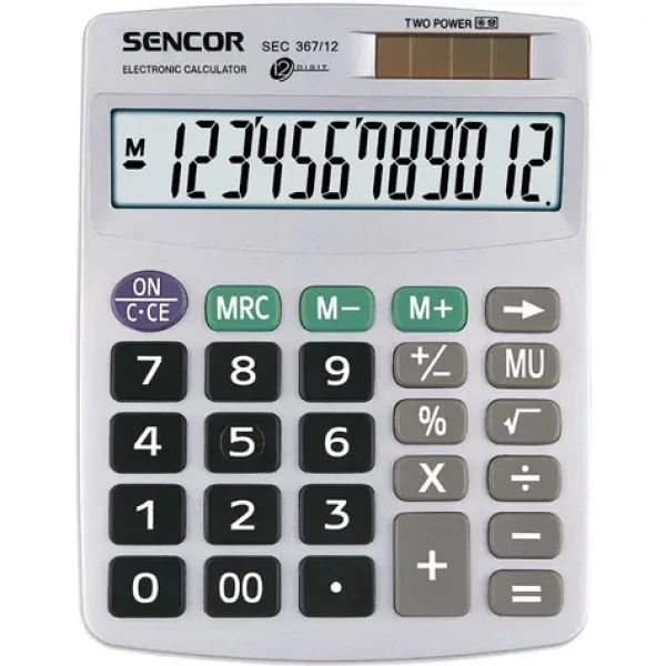 SENCOR SEC 367 / Kalkulačka / 12 místný LCD displej / 1xLR44 (8590669044832)