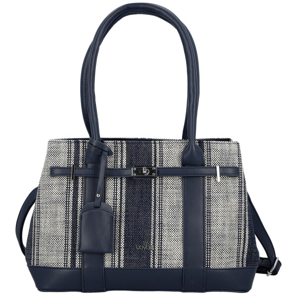 Luxusní dámská koženková kabelka do ruky Monica, tmavě modrá