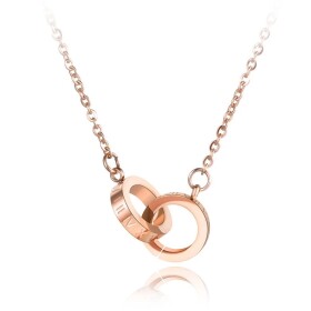 Ocelový náhrdelník Paija Gold- chirurgická ocel, římské číslice, Zlatá 40 cm + 3 cm (prodloužení)