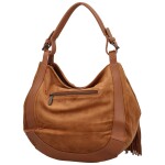 Módní dámská semišová/koženková kabelka na rameno Margit, hnědá