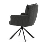 Jídelní židle, šedá, manšestrová látka, HC-X1128 GREY2