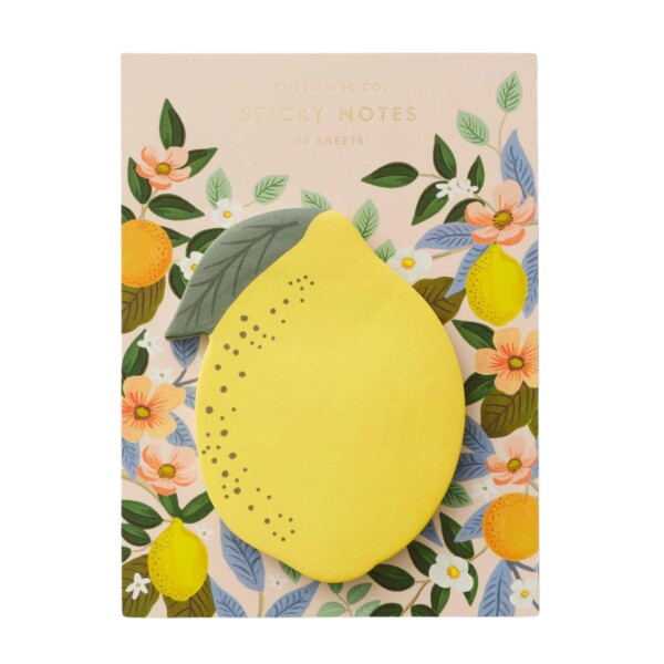 Rifle Paper Co. Samolepicí bloček Lemon/Leaf, žlutá barva, papír