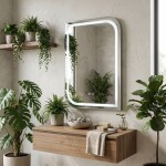 REA - Zrcadlo LED ZONE 70x50 BRUSH NICKEL HOM-00305