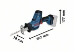 Bosch GSA 18V-LI C + kufr L-Boxx 136 / aku pila ocaska / 18V / Zdvih 21mm / až 3050 zd.z.min. / bez baterie a nabíječky (06016A5001)