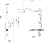 MEXEN/S - Gaspar granitový dřez 1.5 s odkapávačem včetně baterie Carla, černá/stříbrná 6507-73-670700-70-B