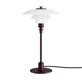 Louis Poulsen Stolní lampa PH 2/1 Glossy Burgundy, červená barva, kov, plast