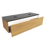 Koupelnová skříňka s žulovou krycí deskou SAT Feel 120x30x46 cm medový dub mat SATFEEL120DMZ SATFEEL120DMZ