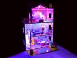 Mamido Dřevěný domeček pro panenky XXL s LED osvětlením