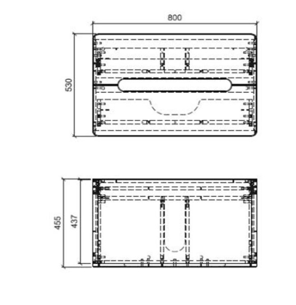 COMAD - Skříňka pod umyvadlo na deksu 80cm 2 zásuvky ARUBA COSMOS 5907611647394
