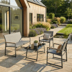 Zahradní sestava, síťovina, šedá, AZS-S1212 GREY