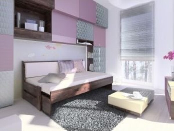 HP-Nábytek Jednolůžko Arleta Twin BUK s roštem - rozkládací ROZMĚR: 90 x 200 cm (levý)