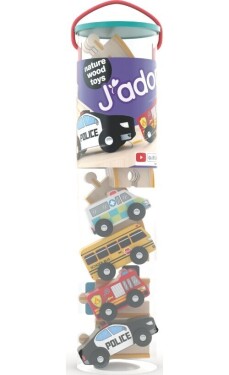 Hrací set s kolejemi - městská vozidla 16 ks - J'ADORE