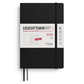 Weekly Planner & Notebook 2026 Paperback (B6+) Black