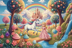 TREFL Puzzle Princezna a jednorožec MAXI