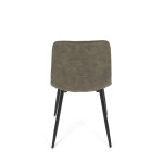 Židle jídelní, zelená látka cowboy, nohy černý kov