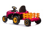 Mamido Dětský elektrický traktor BBH-030 s přívěsem růžový