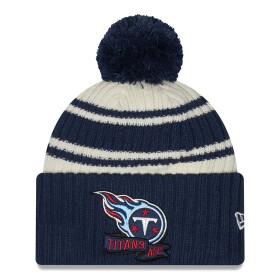 New Era Pánská zimní čepice Tennessee Titans NFL Official 2022 Sideline Sport Knit
