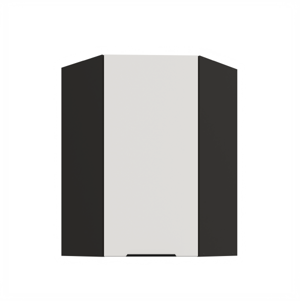 Horní rohová skříňka Aria 60x60 GN-90 1F (45°) Barva korpusu: Černá, Barva dvířek: WH - Crystal white AFM