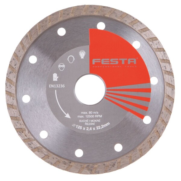 FESTA 21412 Kotouč diamantový, TURBO, 125mm, 22,2mm