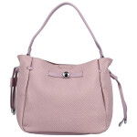 Módní dámská koženková kabelka na rameno Aminta, světle fialová