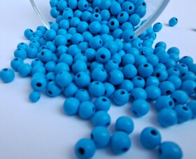 Dřevěné korálky Detoa - světle modré - ∅ 6 mm - 10 ks