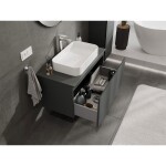 MEXEN/S - Orio koupelnová skříňka pod umyvadlo 90 cm s deskou, 1 šuplík, grafit mat 91A10-09047-1-BFC66