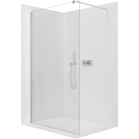CERANO Sprchová zástěna Walk-in Onyx Round L/P - 8 mm - kulatá vzpěra - chrom, transparentní sklo - 50x200 cm