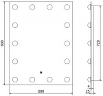 MEXEN - Dona zrcadlo s osvětlením 60 x 80 cm, LED 600 9818-060-080-611-00