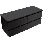 CERANO - Koupelnová skříňka Carole + deska pod umyvadlo Navira Slim - 18 mm - černá matná - 120x49,8x46 CER-476396