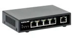 Intellinet 5-portový Gigabit PoE+ switch / Switch / 5x Gigabit RJ45 / 4x PoE+ porty / 62 W / kovové tělo (561839)