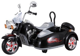 Mamido Dětská elektrická motorka Chopper s postranním vozíkem černá