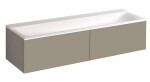 GEBERIT - Xeno 2 Skříňka pod umyvadlo Varicor 160 cm s LED svítidlem, 2 zásuvky, šedobéžová 500.346.00.1