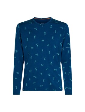 ICEBREAKER Mens 200 Oasis LS Crewe Snow Day AOP, Atlantis/Topaz/Aop (vzorek) velikost: M