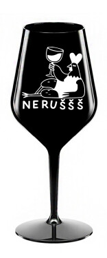 NERUŠŠŠ - černá nerozbitná sklenice na víno 470 ml