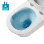 Mereo WC set - Smart flush rimless WC oblé, modul pro sádrokarton, bílé hranaté tlačítko MM02NSETRT520