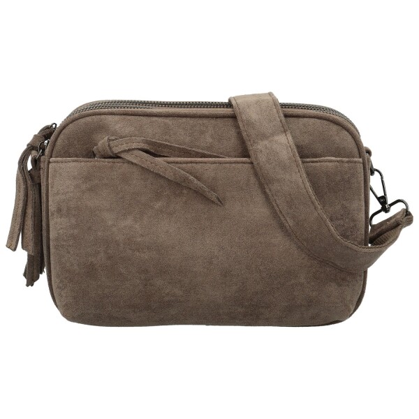 Stylová dámská koženková crossbody kabelka Ariona, béžová