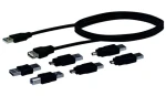 Schwaiger USB Universal sada 6 adaptérů černá / Sada adaptérů / USB 2.0 / 1,5 m (CAUSET531)