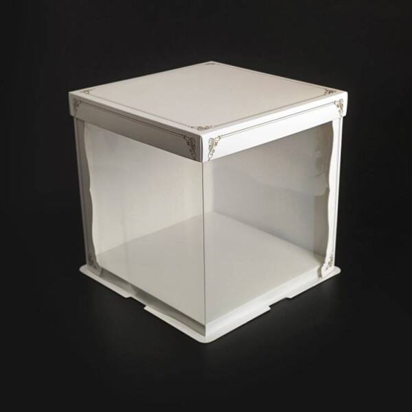 Cake Star Cake Star Dortový box bílý s 2 okny (23,5 x 23,5 x 24 cm)