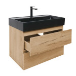 Koupelnová skříňka 2 zásuvková s umyvadlem SAT B-Way 79x50x45 cm dub mat BWAY280OAKU2B2B BWAY280OAKU2B2B