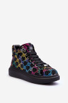 Sportovní boty na platformě Rhinestones GOE Black Velikost: 39