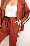 Dámská souprava s viskózou a lampasem a sportovní sako rudy UNI