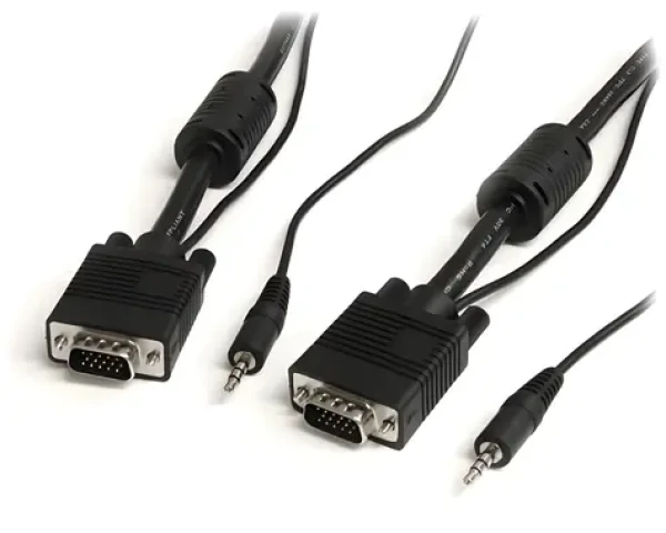 StarTech VGA kabel s audiem černá / Propojovací kabel / VGA - VGA / 3,5mm jack / 5 m (MXTHQMM5MA)
