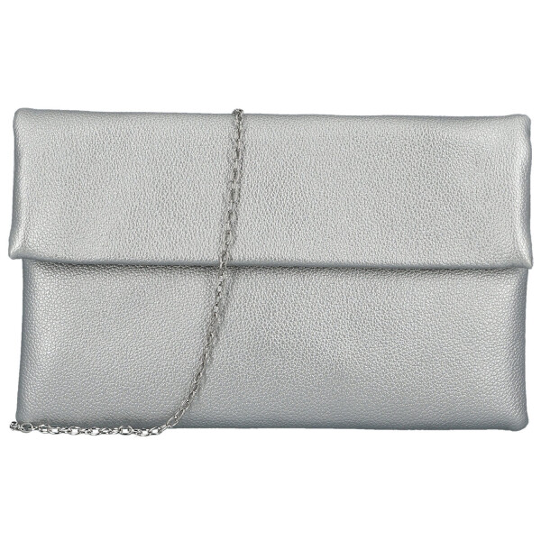 Módní dámská koženková plesová kabelka Trifa, stříbrná