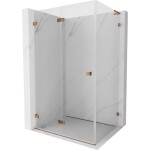 MEXEN/S - Lunar-F L sprchový kout skládací dveře levá 95 x 70, transparent, růžové zlato 836L-095-070-60-00-L