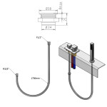 SAPHO - Sprchová průchodka na okraj vany včetně hadice F1/2"-M3/8", kulatá, chrom 1205-04