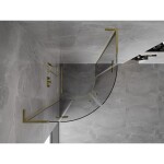 MEXEN/S - Mist L sprchový kout čtvrtkruh, křídlové 90 x 90, transparent, zlato 8A33L-090-090-50-00